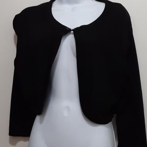 Jessica Howard Evenings 1X Shrug Black 3/4 Sleeve